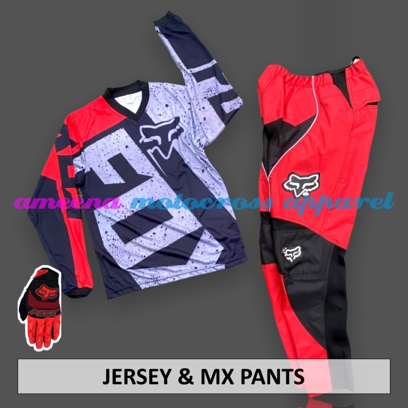 Jerseyset - Jersey set Trail - Jersey &amp; Celana Motocross - Jersey Trabas - Jersey Stelan MX Cross - Satu Set Jersey &amp; Celana - Jersey Lokal - Celana Cordura -  FOCT1003-F43