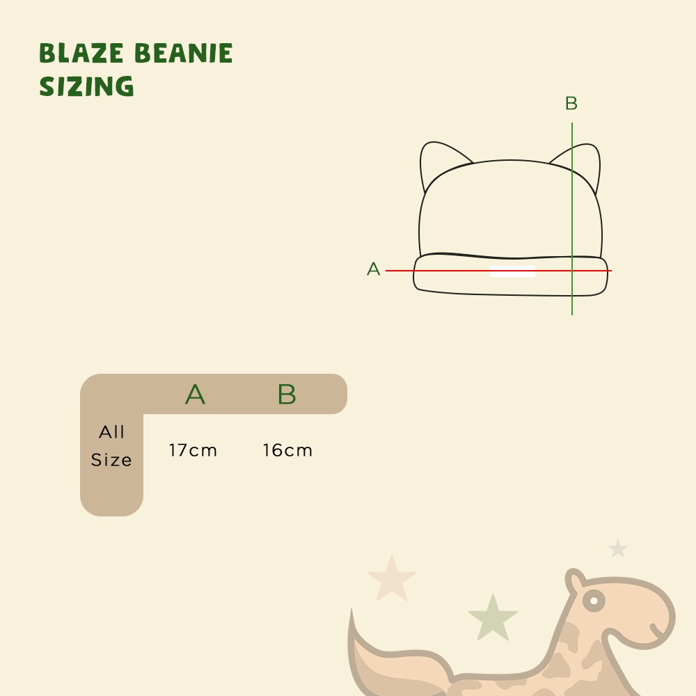 BEANIE BAYI PUER'S BLAZE BEANIE ( TOPI BAYI/ TOPI ANAK /BEANIE ANAK/ KUPLUK BAYI)