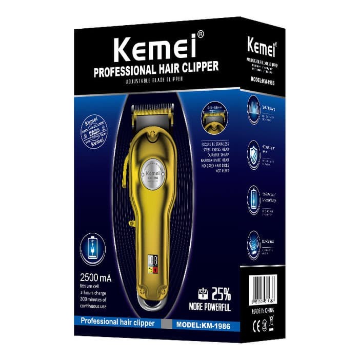 COD Alat Cukur Rambut Kemei KM-1986 Hair Clipper Professional Metal Kemei KM-1986 / MESIN CUKUR RAMBUT PROFESSIONAL HAIR CLIPPER KEMEI KEMEI KM-1986