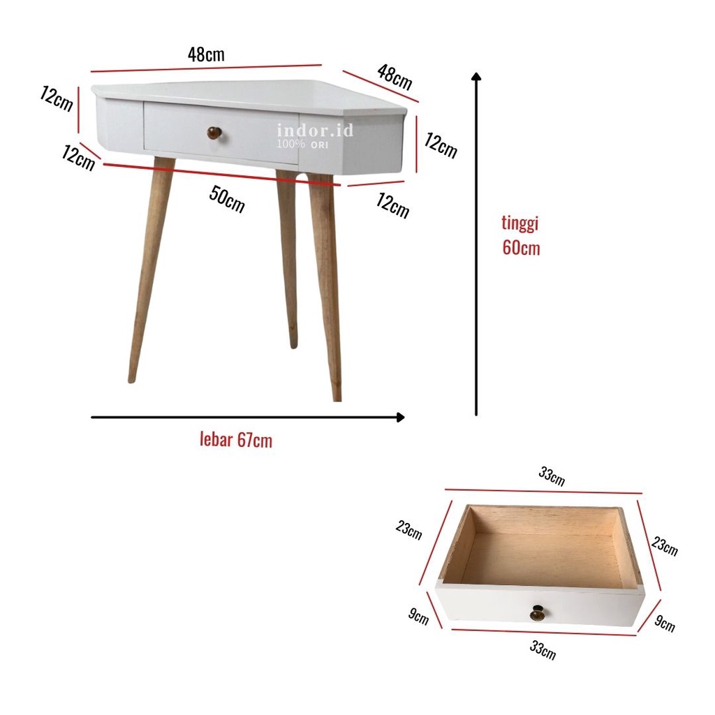 MEJA POJOK MINIMALIS SERBAGUNA SAMPING KAMAR TIDUR ATAU RUANG TAMU