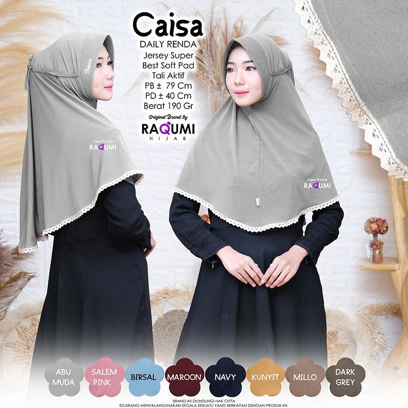 CAISA ORIGINAL RAQUMI HIJAB | JILBAB DAILY RAQUMI | JILBAB RENDA RAQUMI | JILBAB ABUMUDA