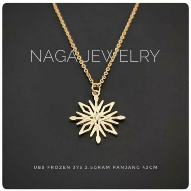 KALUNG VARIASI LIONTIN FROZEN EMAS KADAR 375