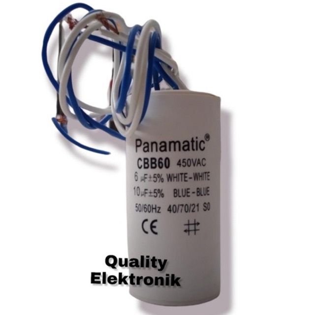 KAPASITOR MESIN CUCI 4 KABEL 4uf 6uf 5uf + 10Uf merk PANAMATIC