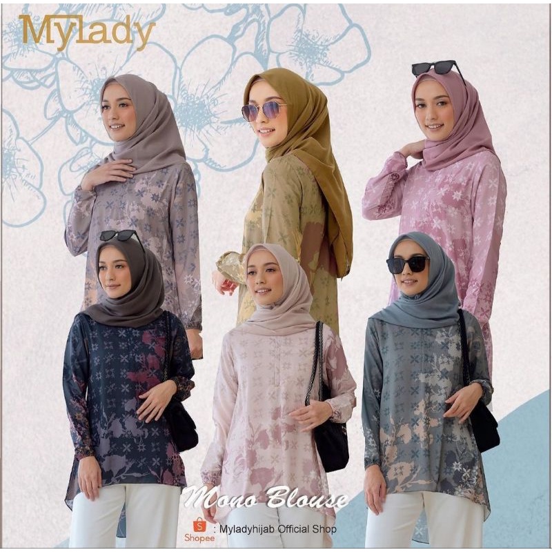preloved mono blouse print mylady hijab