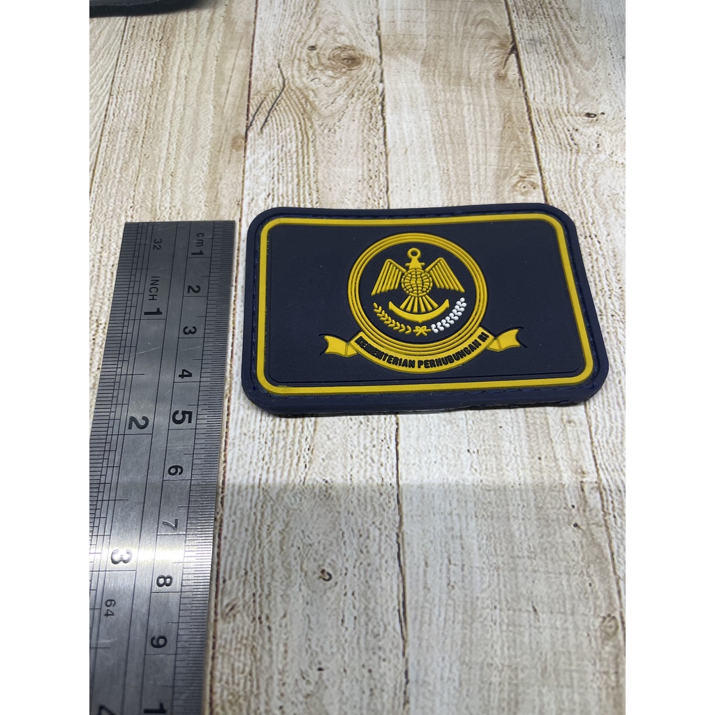 Patch Kemenhub (Logo)- Patch Velcro Kementrian Perhubungan - Prepetan Dishub - Velcro Karet