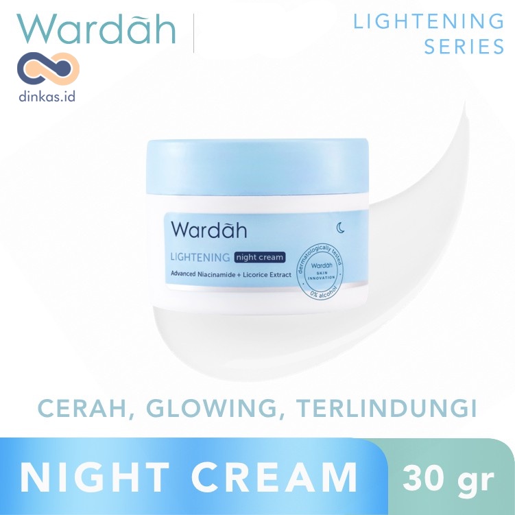 ❤ dinkas.id ❤ Wardah Lightening Night Cream Advanced Niacinamide 30 g - Pelembab dengan Advanced Niacinamide | Lightening Series