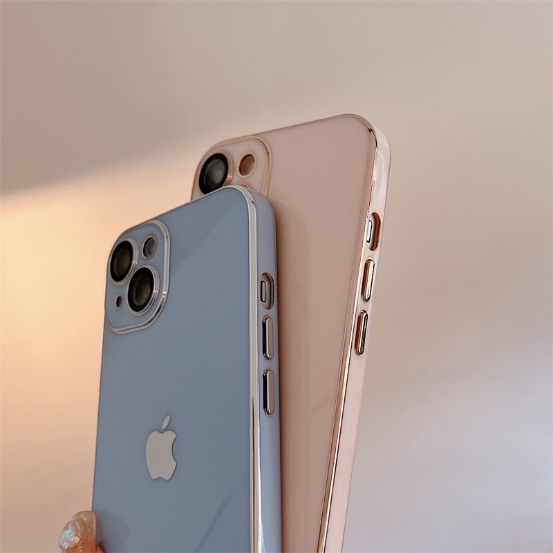 Soft Case Cover Lensa Matte Electroplated Untuk IPhone 7 / 8 / Plus / X / XR / XS / 11 / 12 / 13pro MAX