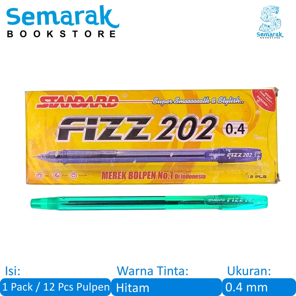 

Standard Fizz 202 Pulpen Oil Gel Delta Tip 0.4 - Hitam [1 Pack / 12 Pcs]