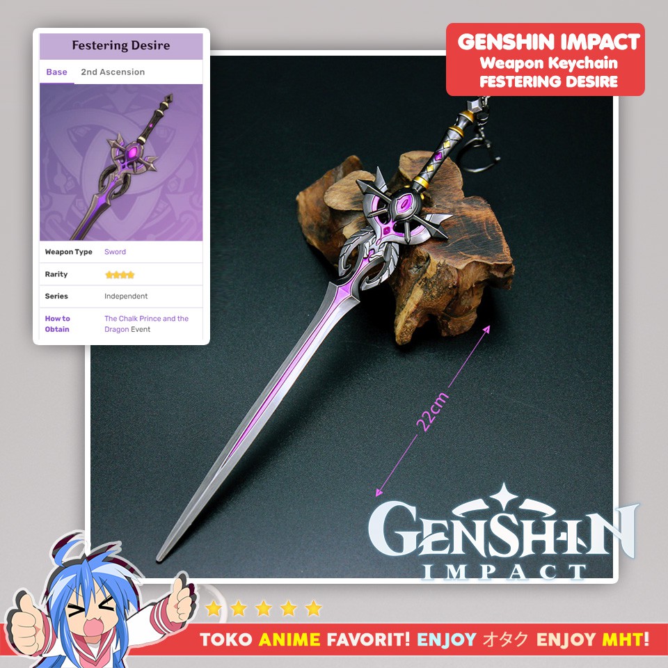 Gantungan Kunci Senjata Genshin Impact Festering Desire Pedang Sword