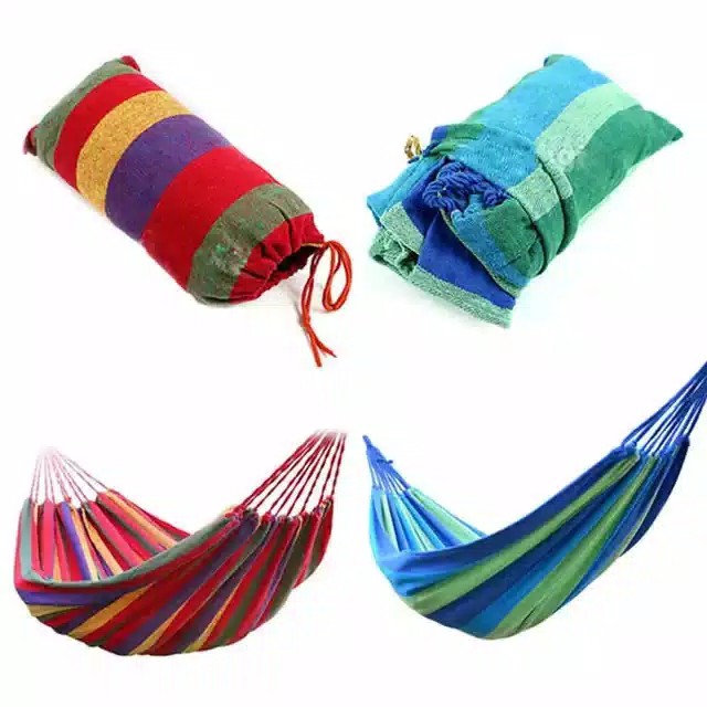 HAMMOCK AYUNAN GANTUNG - Tempat Tidur Gantung Camping Outdoor Pelangi Colourful