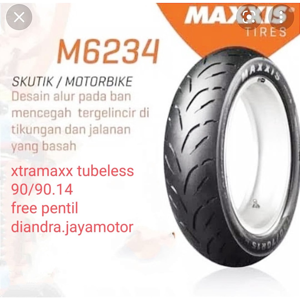 BAN MAXXIS XTRAMAXX - TUBELESS scoter matic (80/90 - 90/90 - ( 80/90 + 90/90 ) ring 14 FREE PENTIL 100% ORIGINAL