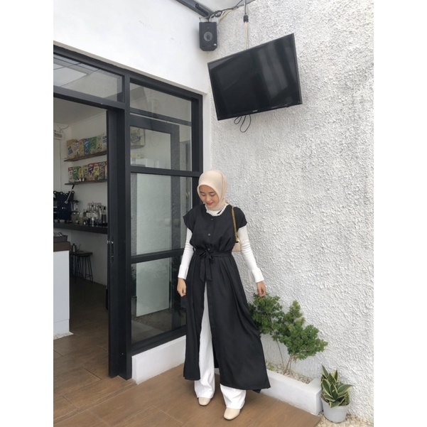 [ COD ] Chava Outer by Ammisha | Roro Outer | Busui Friendly | Fashion Muslim Cardigan Tangan Buntung Bahan Premium | OOTD Casual | Outfit Kondangan Simple |