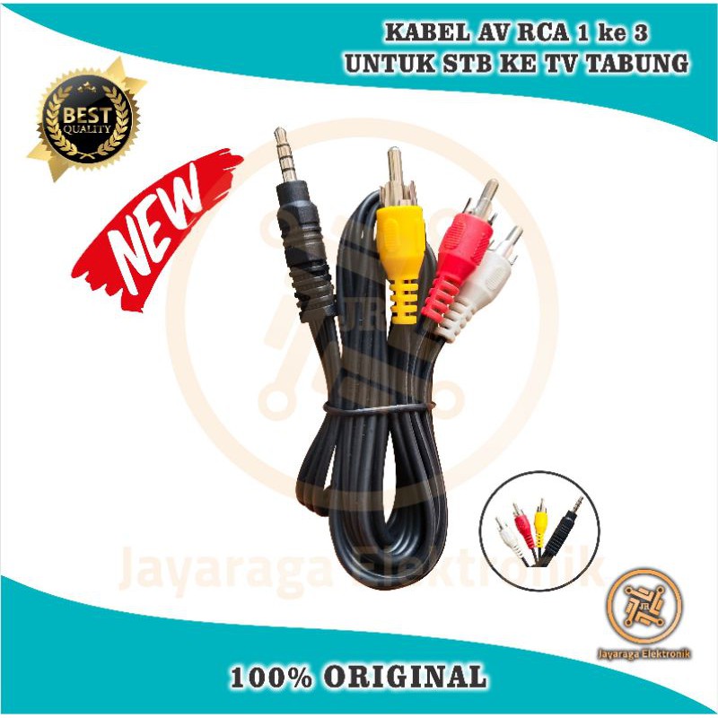 Kabel AV RCA AUX 3.5mm 1 ke 3 / 1x3 /1 3 ORIGINAL STB Android ZTE dan FIBERHOME