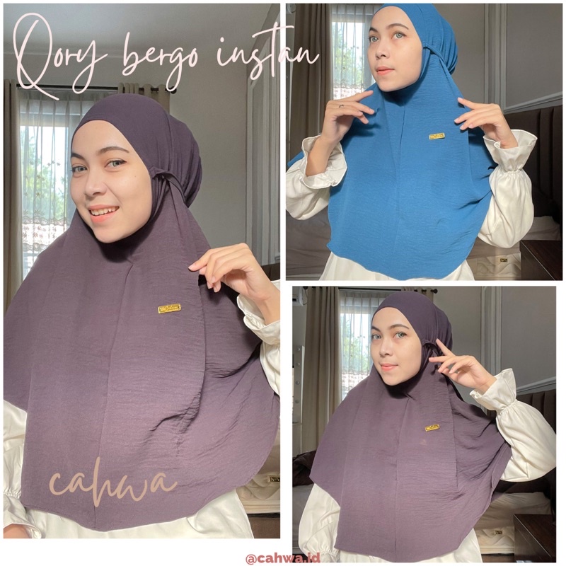 QORY BERGO HIJAB INSTAN ELEGANT bergo instan crinkle airflow kerudung bergo maryam