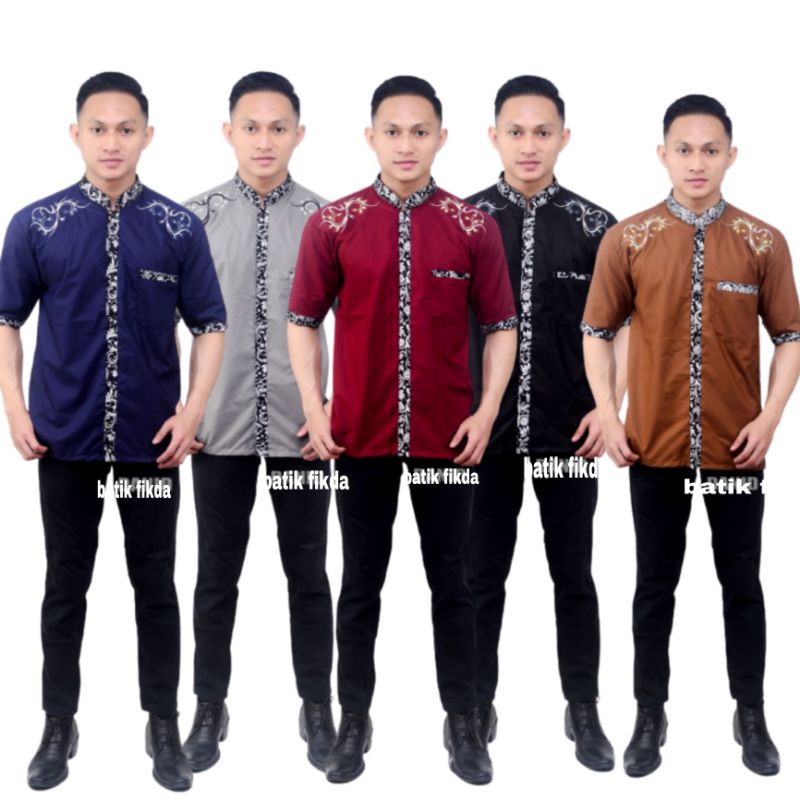 FIKDA Batik KOKO  Jumbo M / 5XL koko  Lengan Pendek Motif 17 MURAH BATIK JUMBO