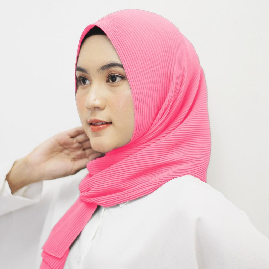 PREMIUM pashmina plisket full (tanpa lipatan tengah) hijab havana muslimah-HAVANA - SALEM