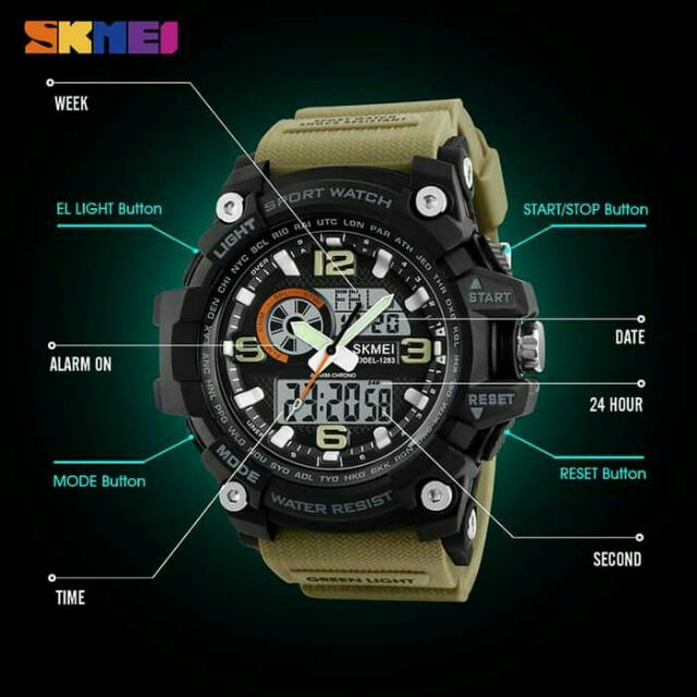Jam Tangan Pria Keren Dual Time SKMEI Original
