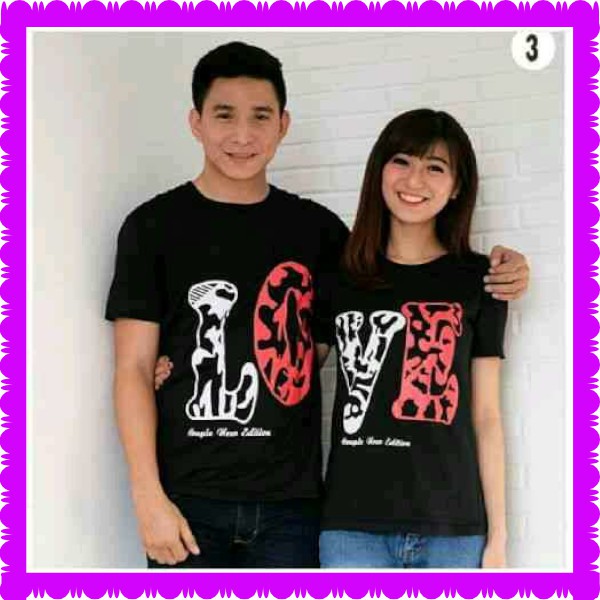 Kaos couple Love / baju couple / baju pasangan