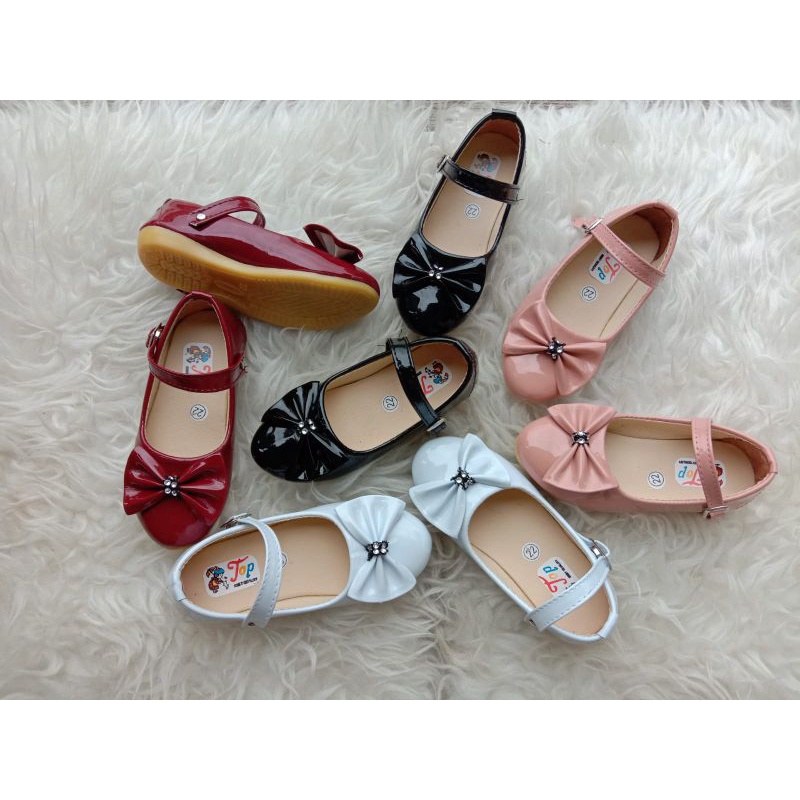 khainuna flats shoes anak perempuan bahan kilat size 22-25