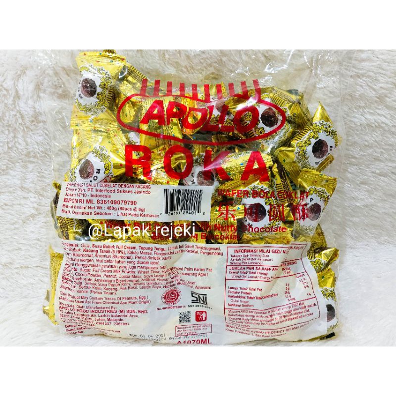 

Apollo Roka Chocolate Wafer Ball 1 PACK ISI 70pcs / Biskuit Bola Bercoklat /Apollo Roka Coklat