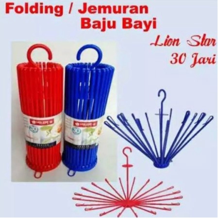 jemuran  baju bayi putar / folding lionstar 30 / 24/ 20 stick