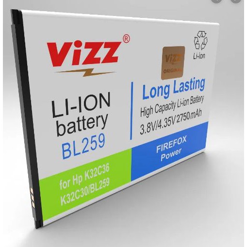 Double Power Batre Baterai Vizz Lenovo Vibe K5 A6020 K5 Plus Lemon K3 BL-259 BL259 BL 259