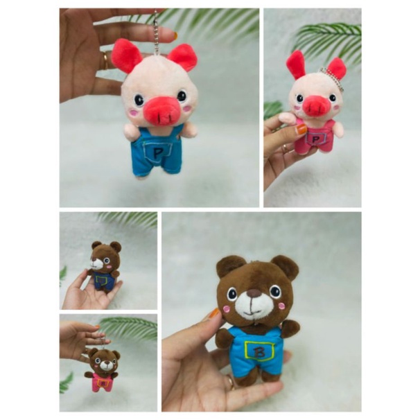 Boneka Gantungan Bear/Pig Size 16cm/boneka lucu/gantungan Kunci