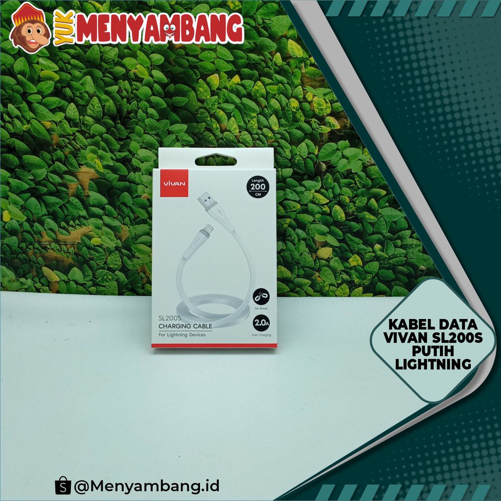 41650 | KD-Vivan SL200S Putih | Data Cable Vivan SL200S 2.0A for Lightning Devices