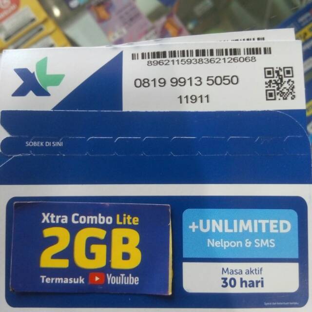 Perdana XL Combo Lite 2GB semua jaringan 24jam full nomer cantik bagus rapi