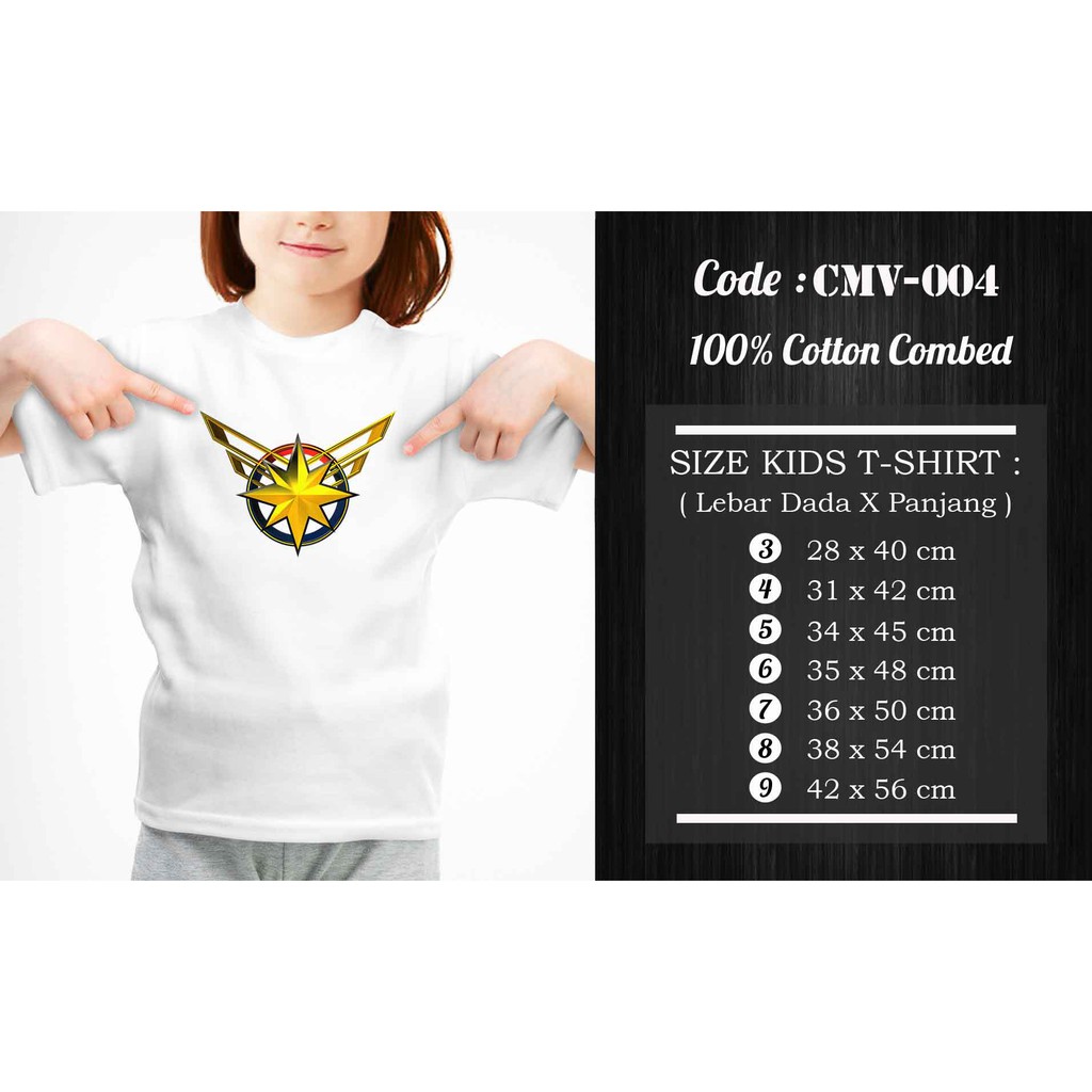 [FREE NAMA!!] Kaos Anak &amp; Family Captain Marvel 100% COTTON PREMIUM