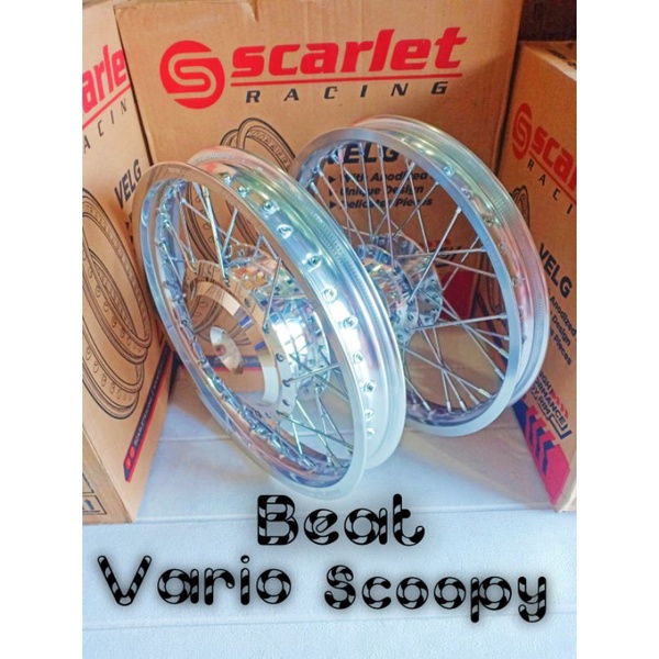 Velg Jari Jari Ring 14 Merk Scarlet Ukuran 140 X 160 Untuk Motor Beat Vario Scoopy Genio Satu Set