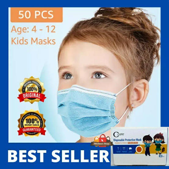 Masker 3 Ply isi 50 untuk Anak Kids Mask Murah Kemenkes Harga Grosir