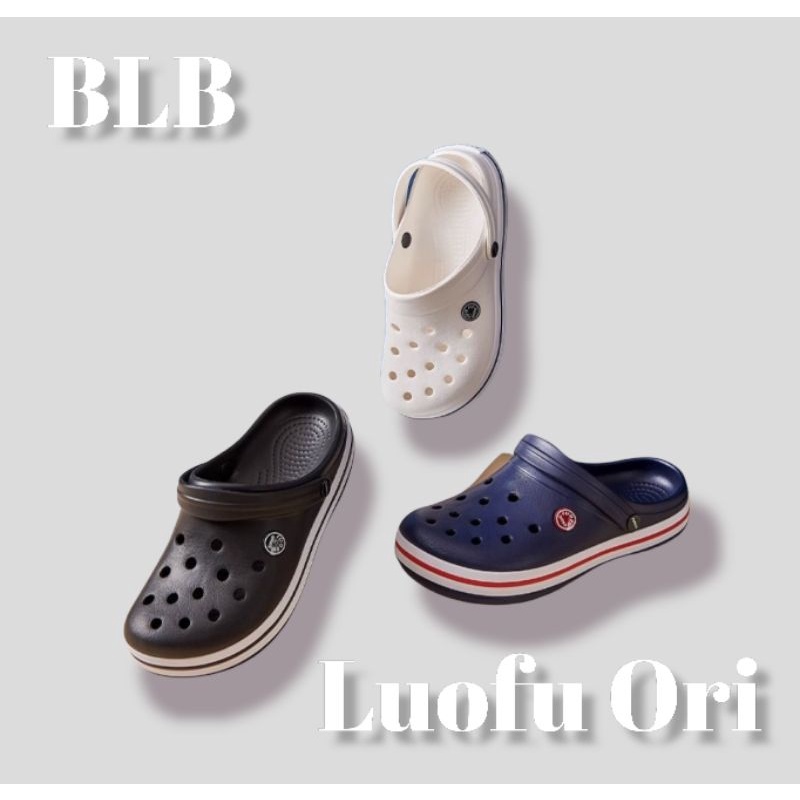 SANDAL SLIP ON BAIM POLOS LUOFU SANDAL SELOP UNISEK LUOFU TALI BELAKANG TRENDY SANDAL CEWEK COWOK EMPUK