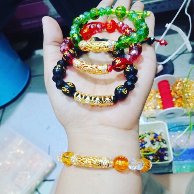 Gelang kristal warnawarni variasi tabung