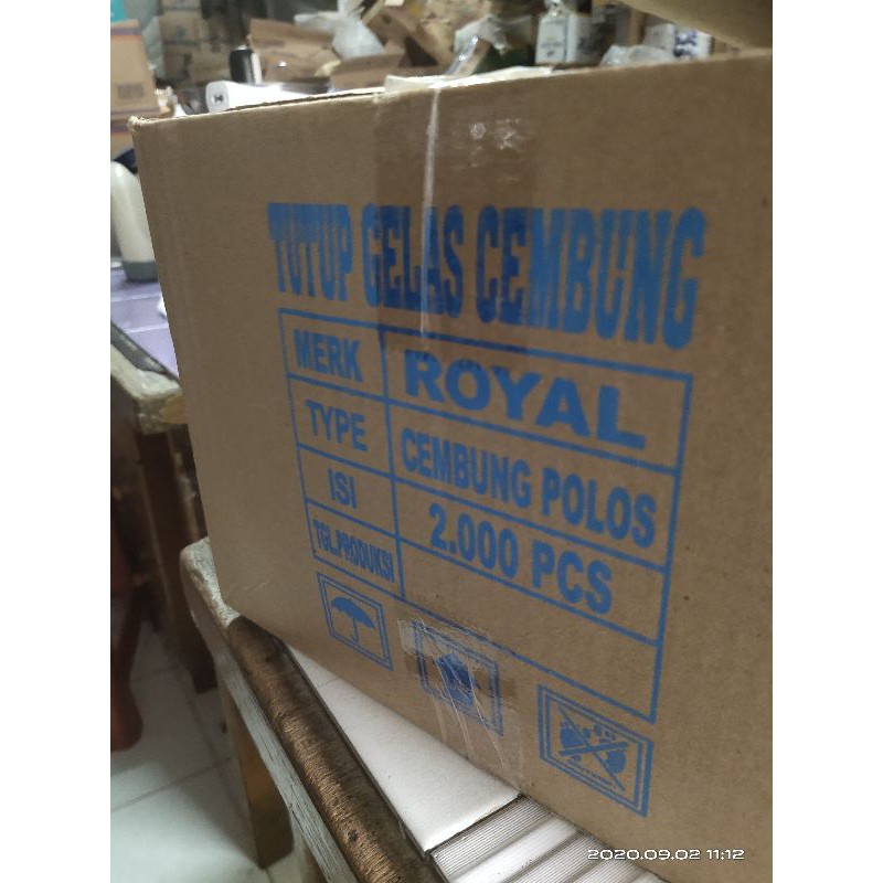 TUTUP GELAS  CEMBUNG POLOS ROYAL 50PCS