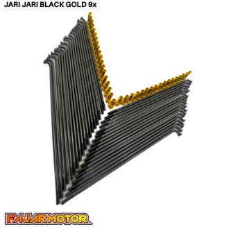 JARI JARI RUJI HITAM 36 BIJI SPOKES BLACK NIPPLE GOLD 9x 89 120 130 154 157 159 164 172 184 BLACK SPOKES