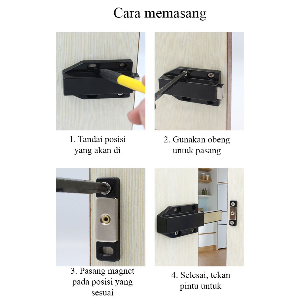 Kunci Latch Tekan Magnetik Kunci Pintu Lemari Model Tekan Buka