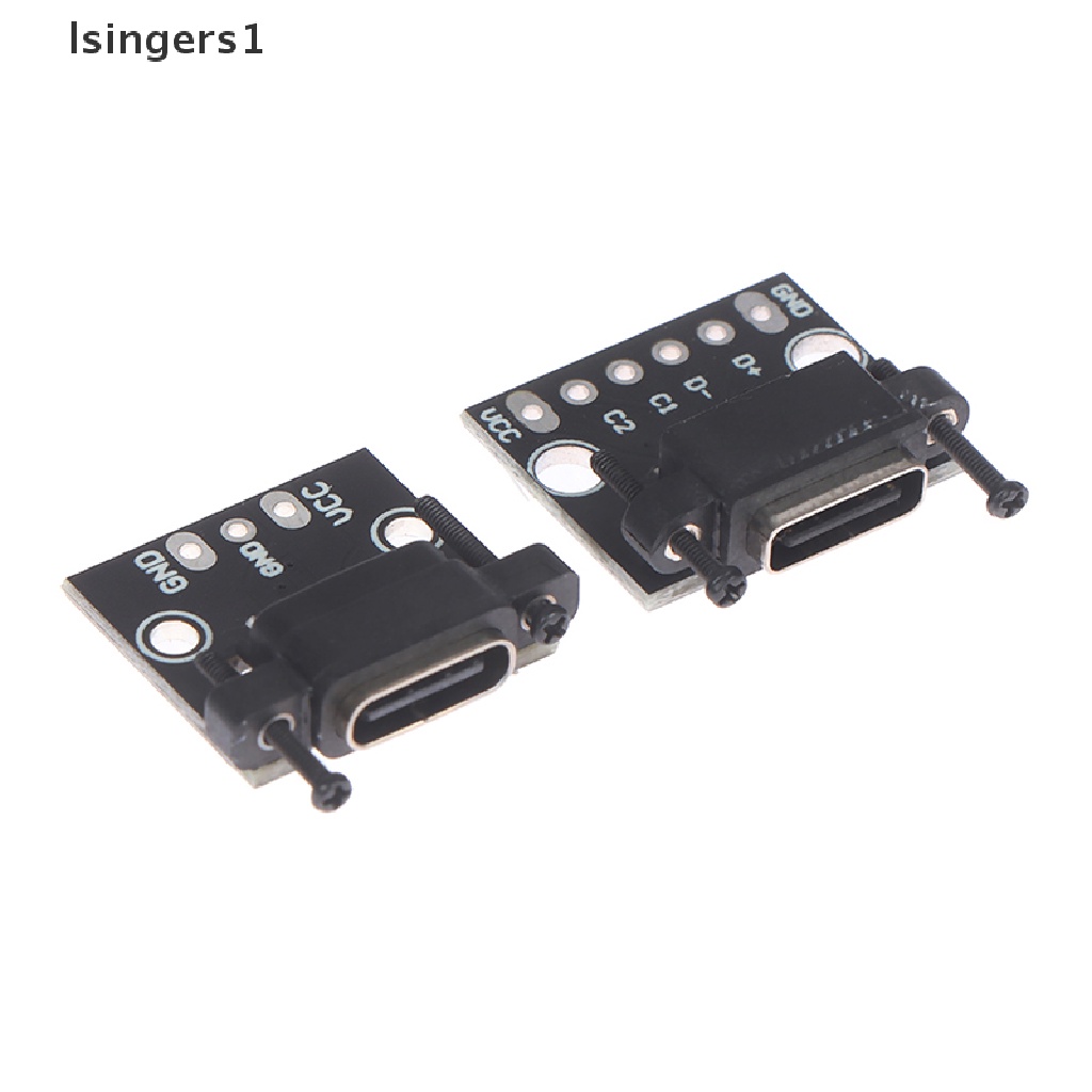 (lsingers1) 1pc Papan Tes PCB USB 3.1 Tipe C Female 12P Dengan Sekrup Adapter
