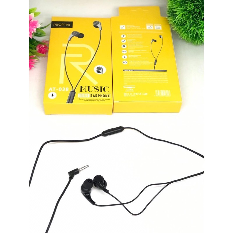 HANDSFREE REALME AT-038 NEW MUSIC EARPHONE AT038 ORIGINAL EXTRA BASS