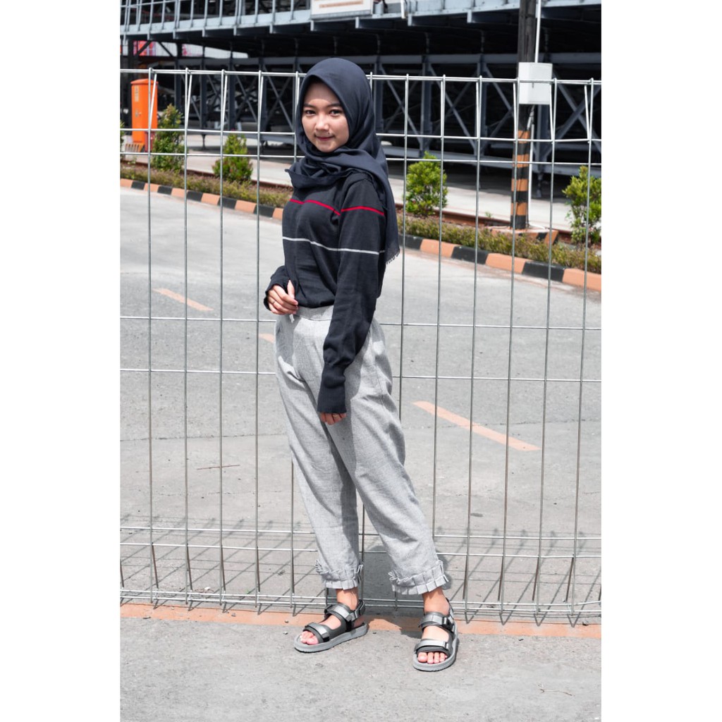 sandal wanita kasual volkerfootwear series cutter grey