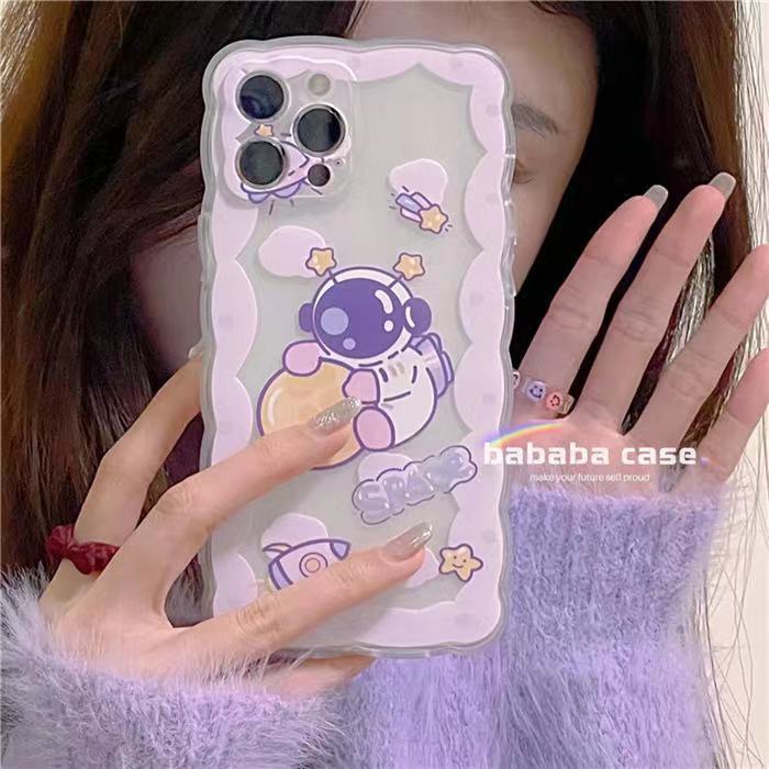 Soft Case Silikon TPU Motif Astronot Untuk Iphone 12 13 SE 6 6S 7 8 Plus X XS XR 11 Pro Max