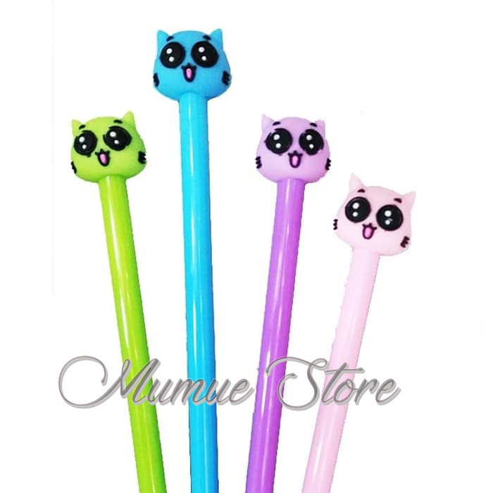 

PULPEN BERKARAKTER HAPPY CAT 12PCS /gel pen / Ink gel pen