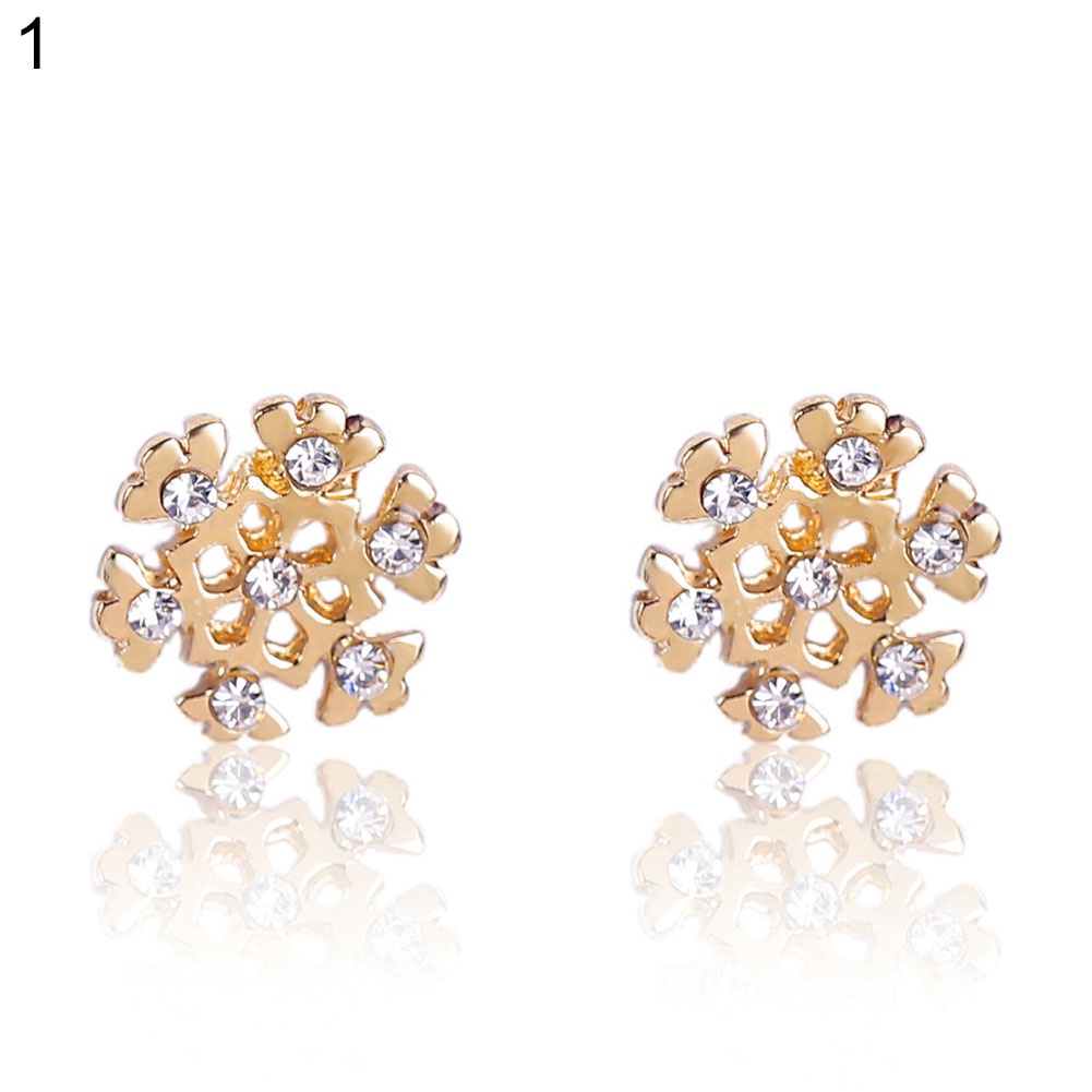 Hu Hu Hu Hu Hu Alat Bantu Pasang Kacamata♡ Anting Tusuk Motif Snowflake / Santa Claus Hias Berlian Imitasi Untuk Wanita / Hadiah Natal