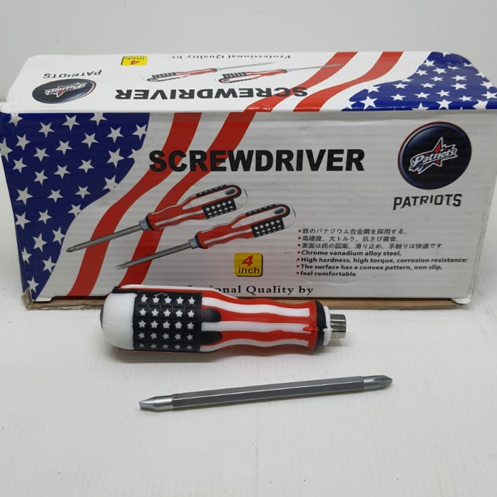 Obeng bolak balik USA Amerika 4inch obeng plus minus obeng bb kembang murah