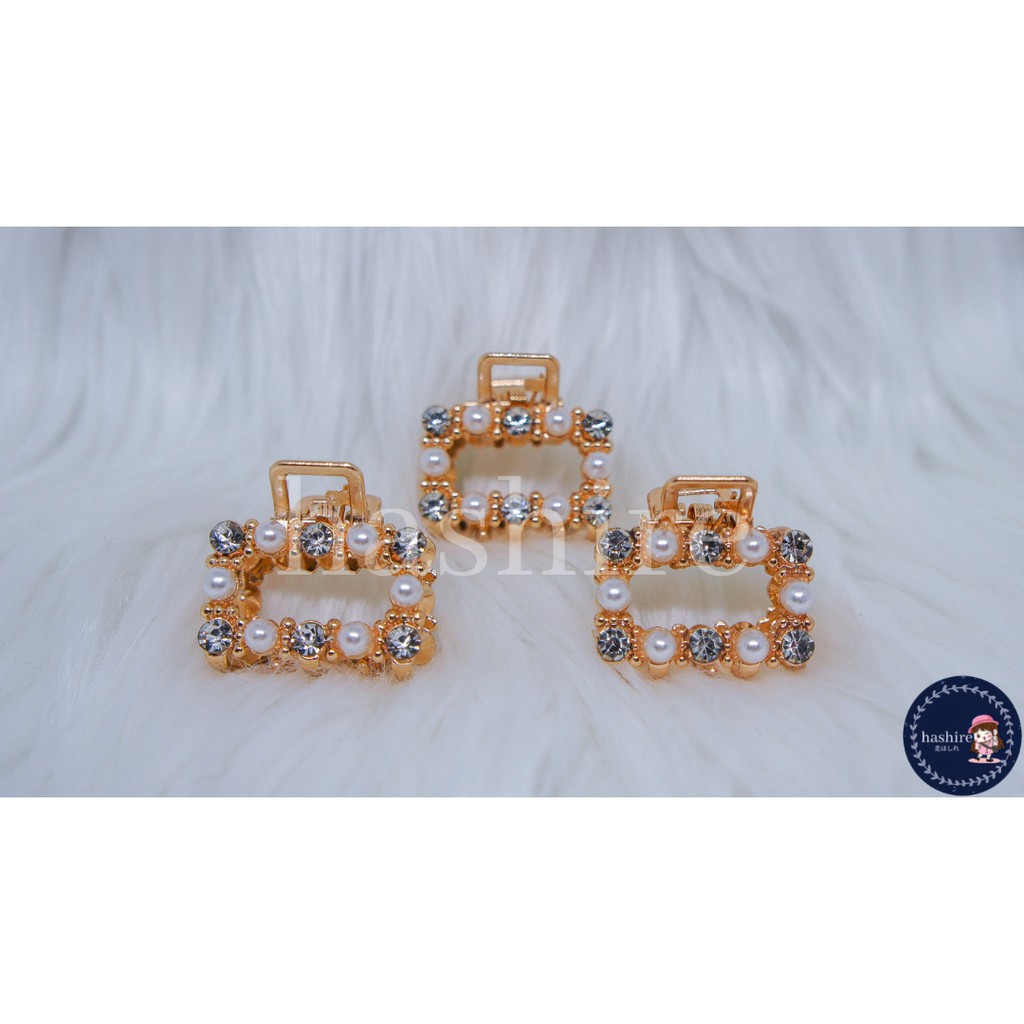 Jedai Mutiara Elegant (2 cm) /Jepit Rambut Korea Mutiara Permata /Jepit Salon Emas Mutiara Permata