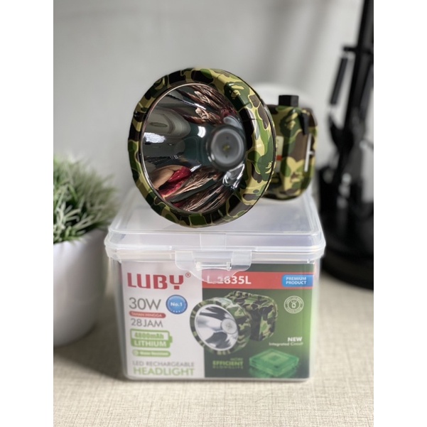 senter kepala 30 watt Luby 2835 bonus lampu led emergency