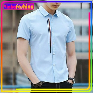 Baju Cowok Pria  Casual Masa  Kini  Katun Halus Full Lengan 