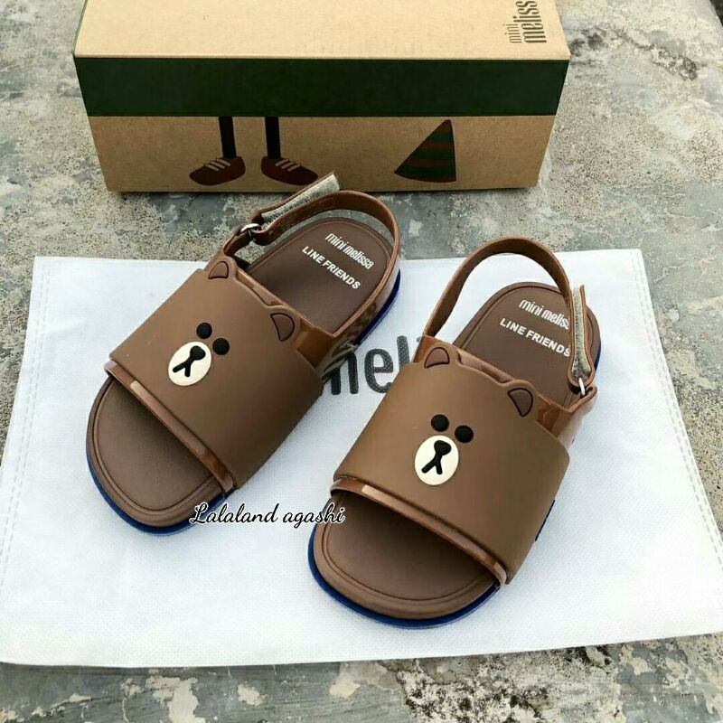 Sandal minimel line friends brown/sandal melissa anak cowok / sandal jelly anak