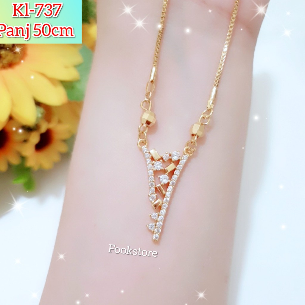 COD KALUNG WANITA MODEL KOREA LIONTIN KOMBINASI 3 WARNA/XUPING/ANTI ALERGI