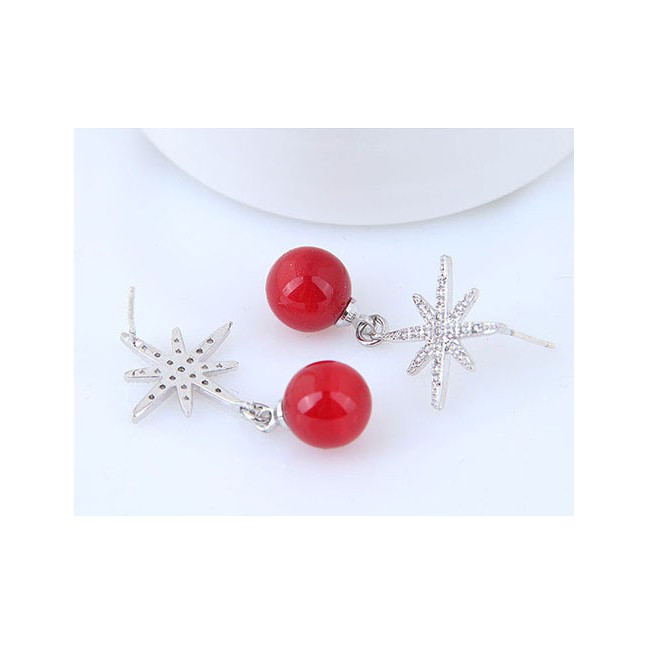 LRC Anting Tusuk Fashion Sun Flower Ball Earring A59345